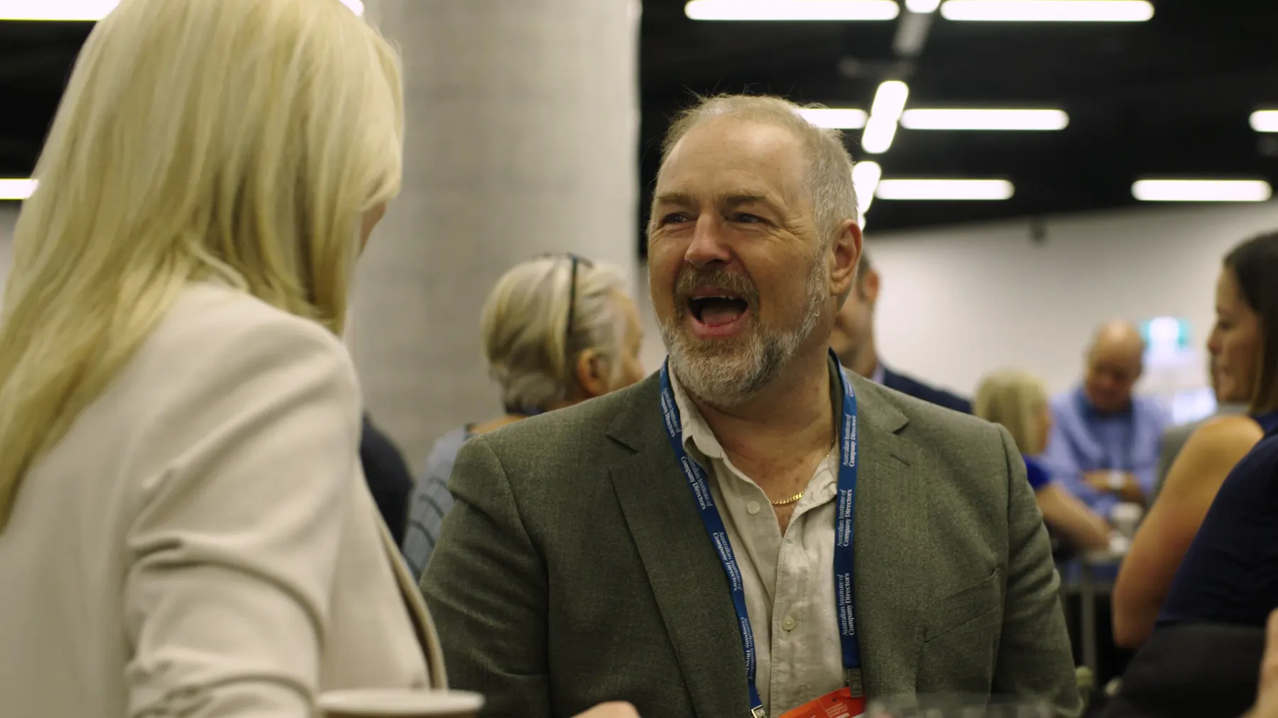 Delegates between sessions at the summit