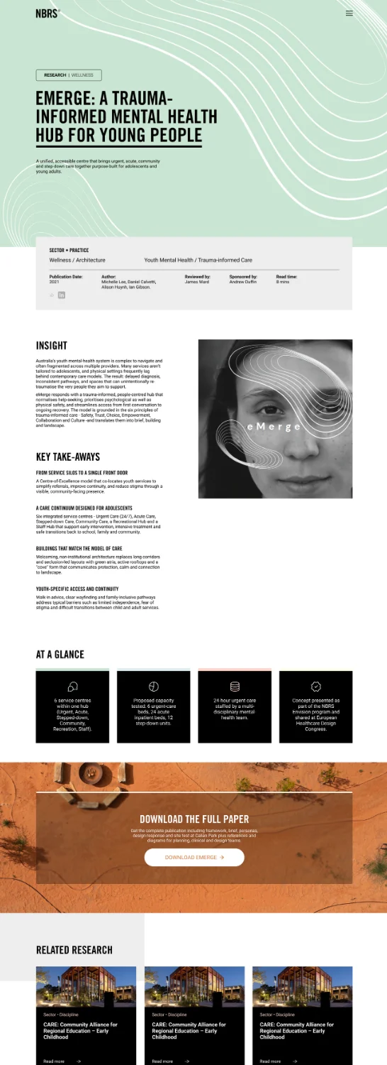 NBRS research feature page design